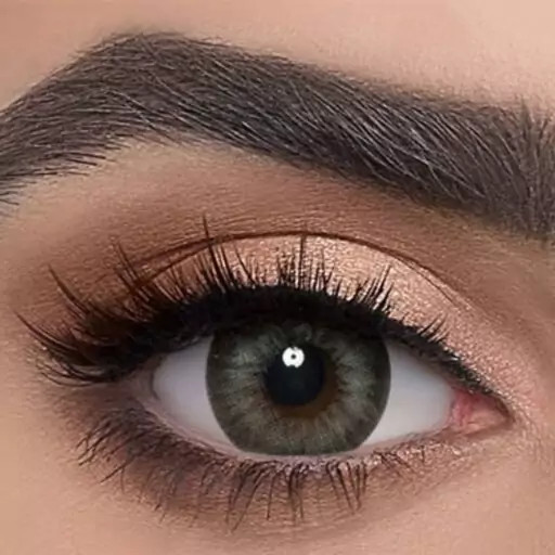 پک لنز دهب صابرین گری گرین Sabrin Gray Green رنگ طوسی سبز تیره دور دار همراه محلول شستشوی لنز دهب حجم 120 میلی لیتر