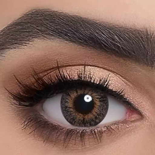 پک لنز دهب سان کیس SUN KISS رنگ قهوه ای عسلی دور دار همراه محلول شستشوی لنز دهب حجم 120 میلی لیتر