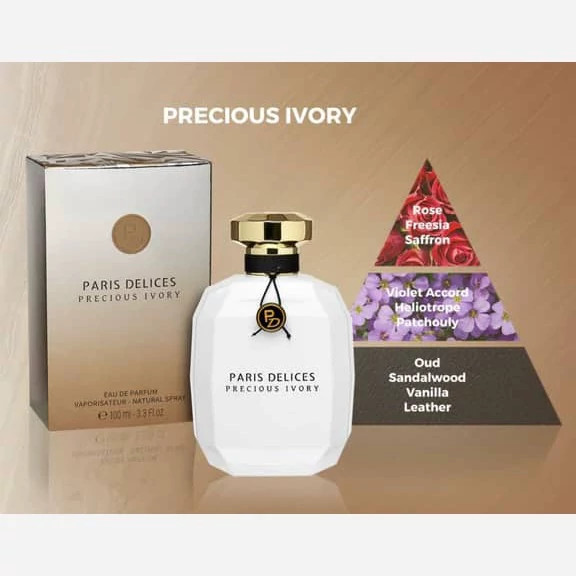 عطر و ادکلن زنانه و مردانه پاریس دلیسز پرشس آیوری برند پاریس دلیس ( PARIS DELICE - PARIS DELICES PRECIOUS IVORY )