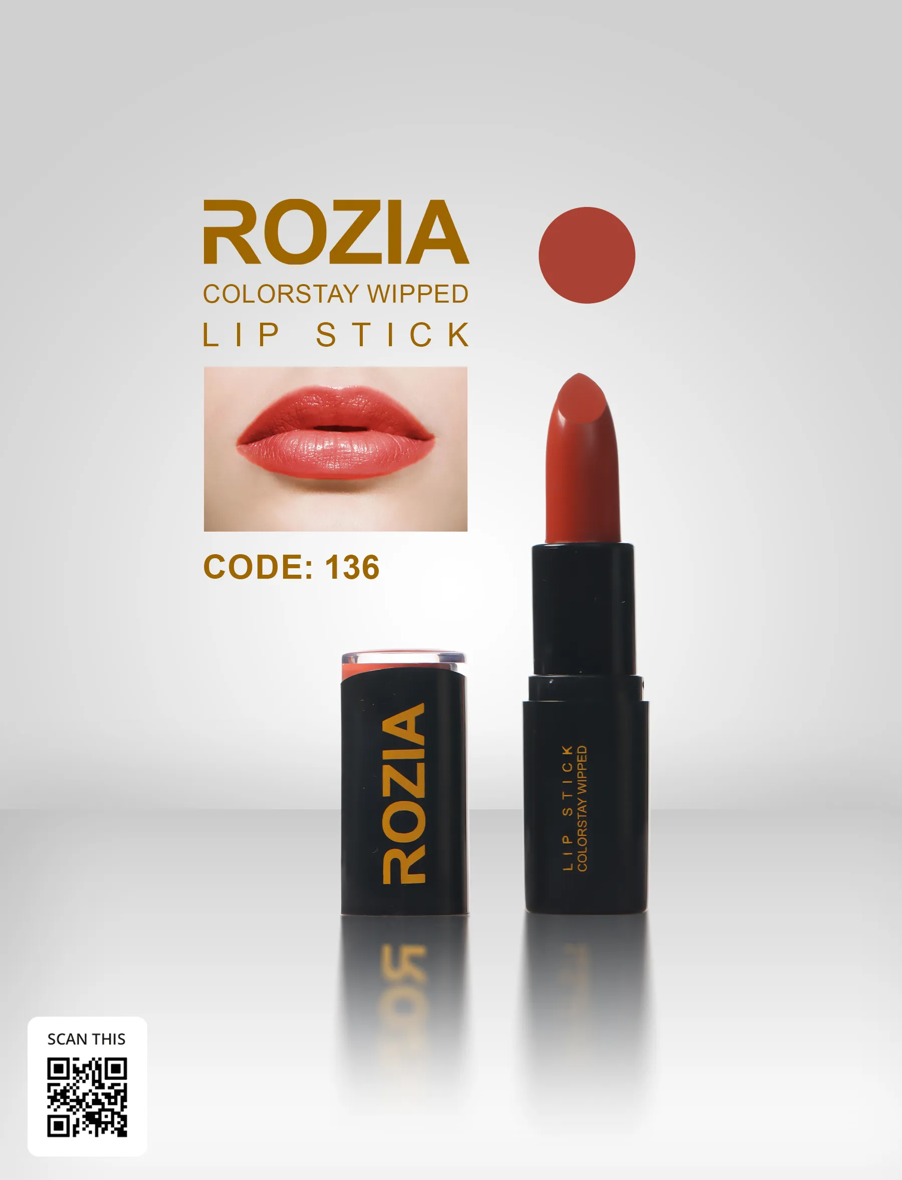 رژ لب جامد رزیا کد 136