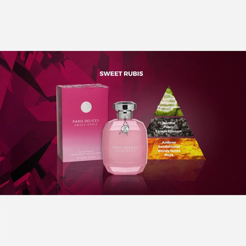 عطر و ادکلن زنانه پاریس دلیسز سوییت روبیس برند پاریس دلیس ( PARIS DELICE - PARIS DELICES SWEET RUBIS )