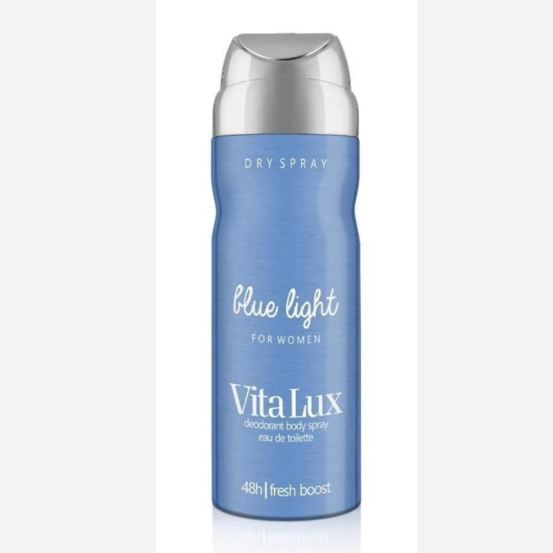 اسپری خوش بو کننده بدن زنانه ویتالوکس مدل blue light حجم 200 میل