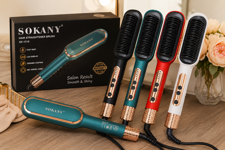 برس حرارتی صافکننده و حالتدهنده مو سوکانی SOKANY با قابلیت تنظیم دما