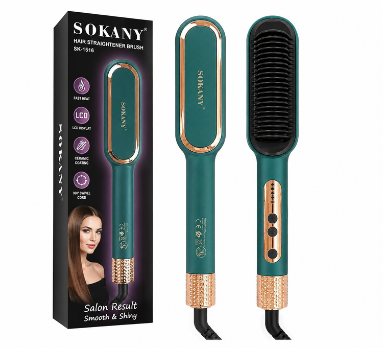 برس حرارتی صافکننده و حالتدهنده مو سوکانی SOKANY با قابلیت تنظیم دما