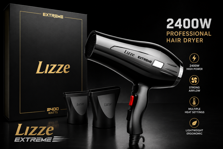 سشوار حرفهای Lizze Extreme 2400W | سشوار سالنی و خانگی با موتور قدرتمند 2400 وات