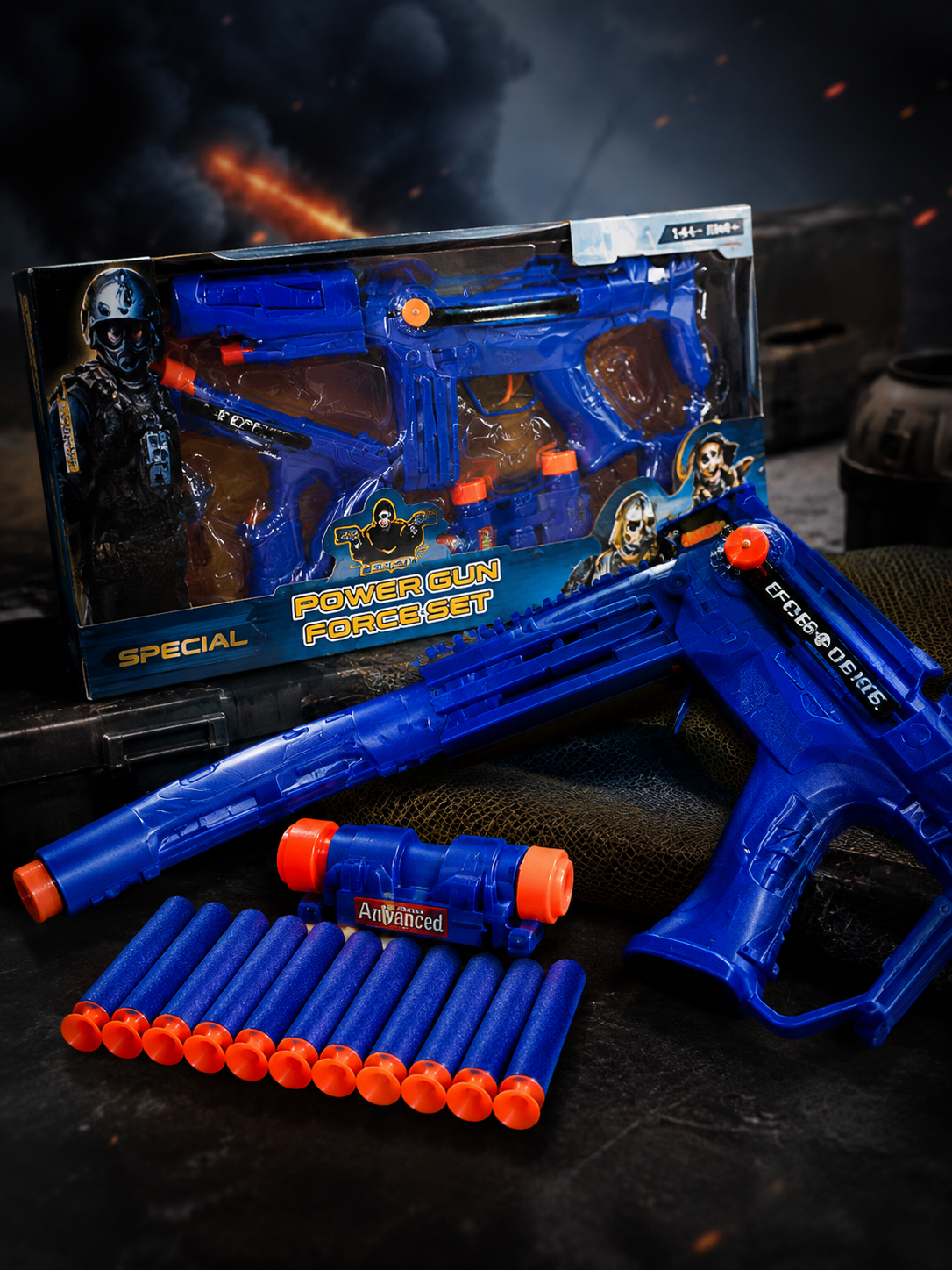 تفنگ اسباببازی پسرانه مدل Power Gun Force Set | ست تفنگ و تجهیزات بازی
