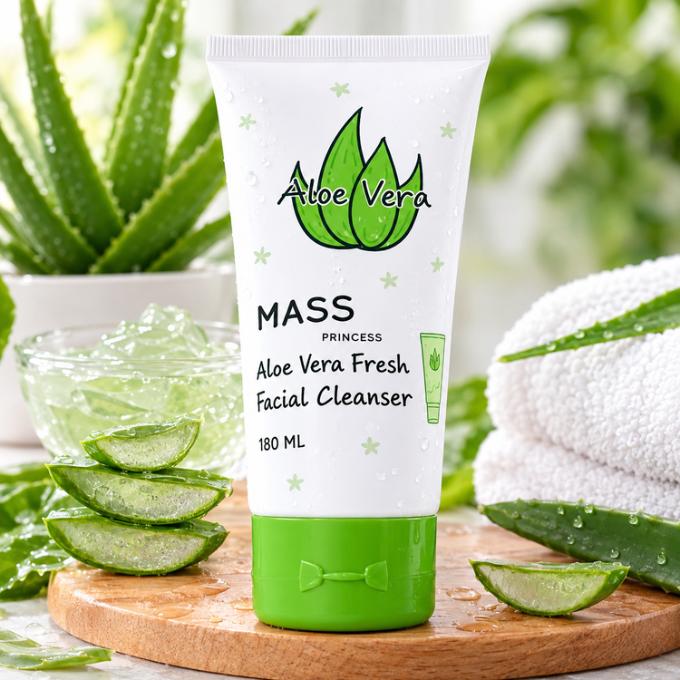 ژل شستشوی صورت آلوئهورا MASS Princess مدل Aloe Vera Fresh حجم ۱۸۰ میلیلیتر