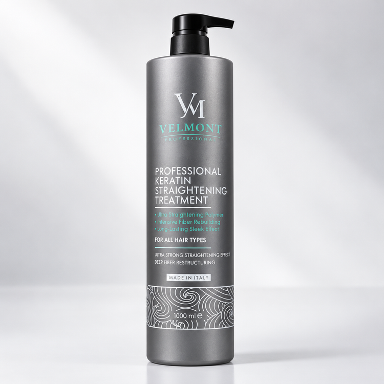 کراتین صافی مو وِلمونت VELMONT Professional حجم ۱۰۰۰ میلیلیتر، مناسب انواع مو