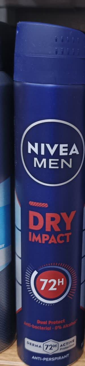 اسپری ضد تعریق مردانه نیوآ NIVEA MEN مدل Dry Impact با محافظت ۷۲ ساعته