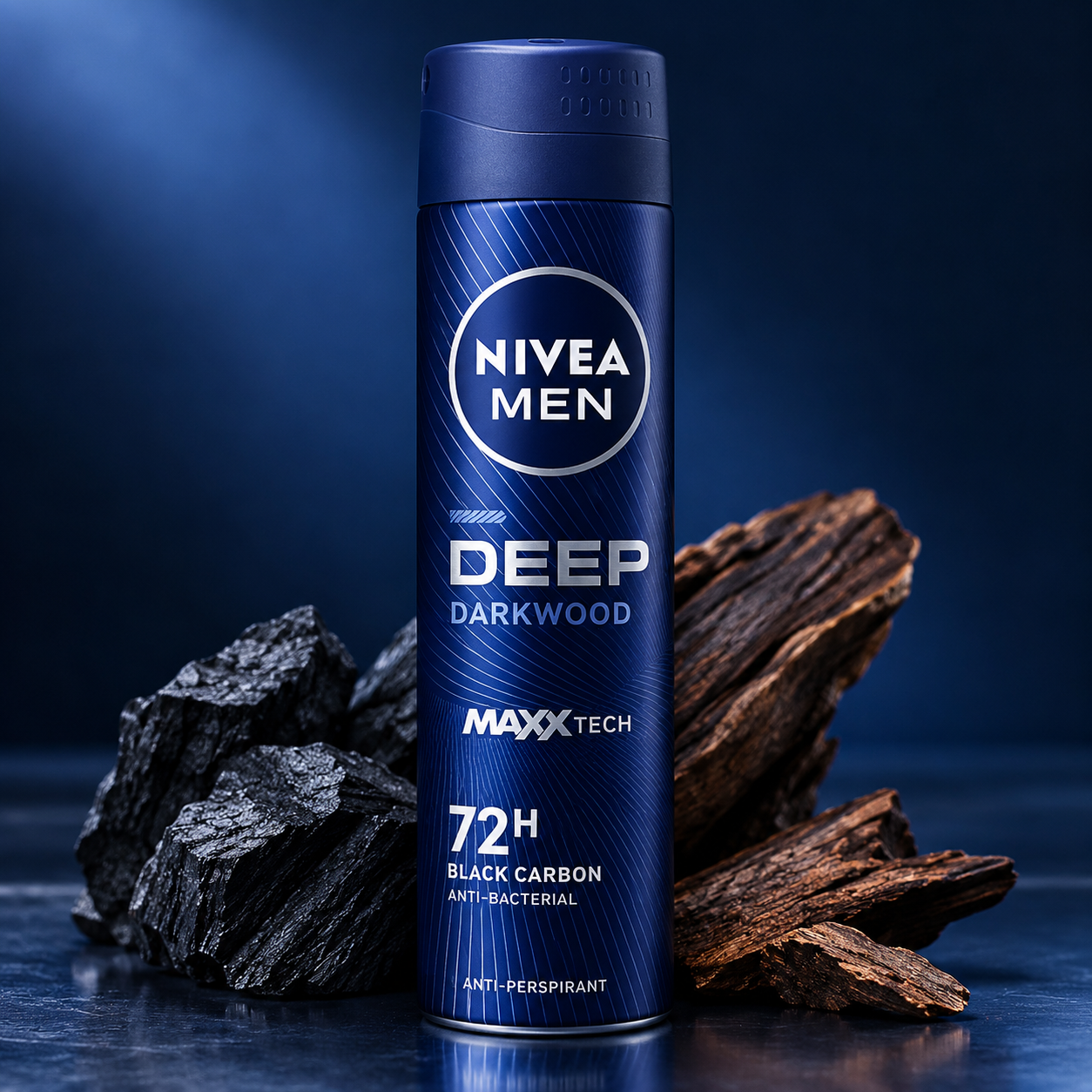 اسپری ضد تعریق مردانه نیوآ NIVEA MEN مدل Deep Darkwood با محافظت ۷۲ ساعته