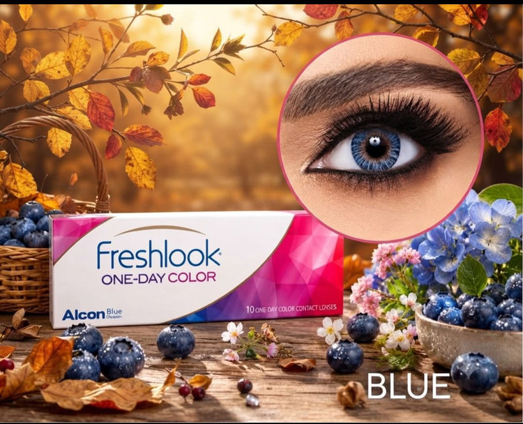 لنز رنگی آبی فرشلوک FreshLook Blue مدل یکروزه | لنز زیبایی چشم