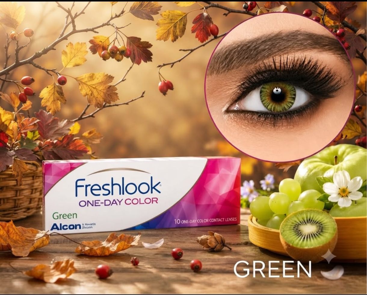 لنز رنگی روزانه فرش‌لوک سبز Freshlook One-Day Color Green اورجینال Alcon