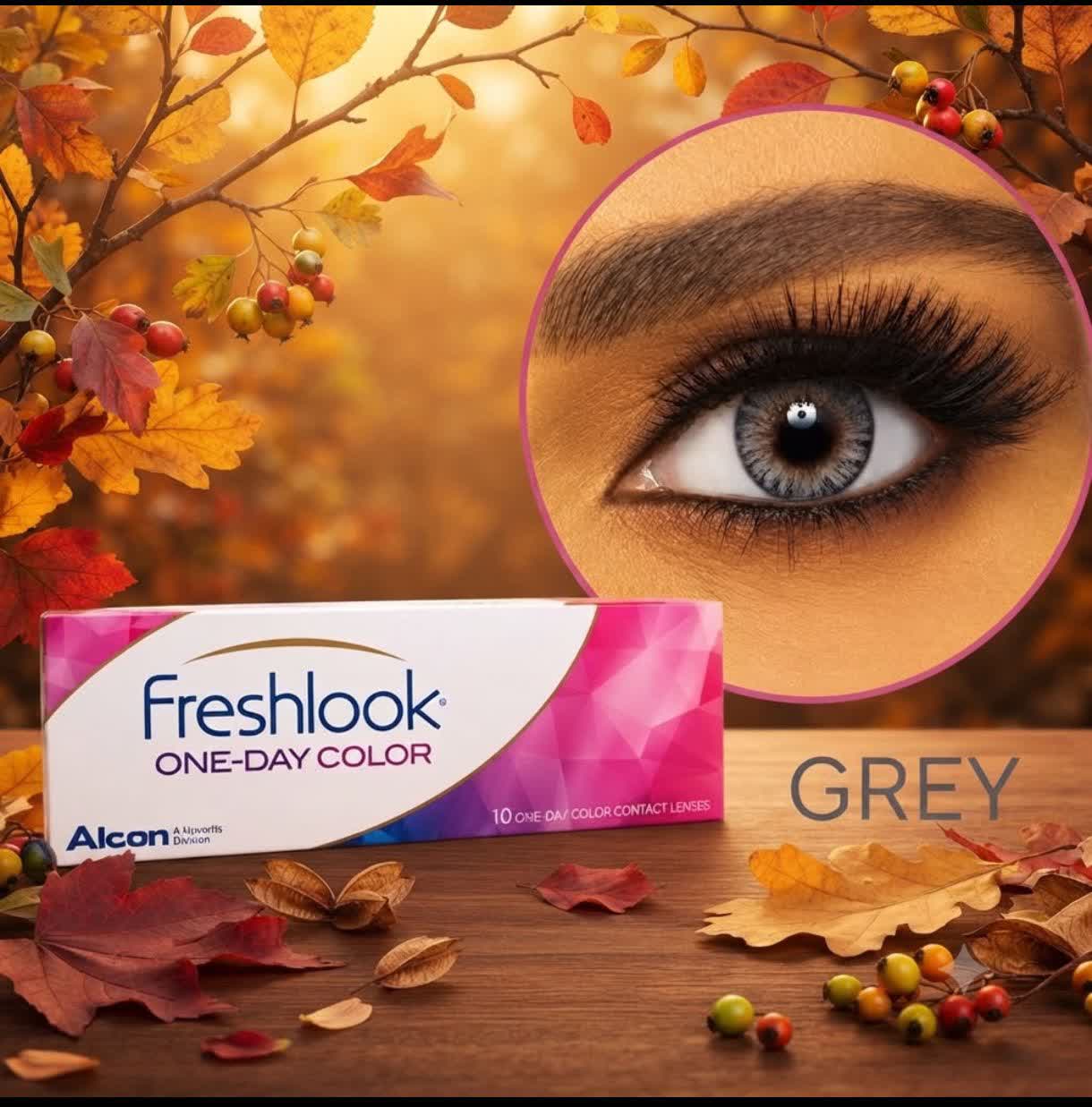 لنز رنگی روزانه فرش‌لوک FreshLook One-Day Color رنگ طوسی Grey